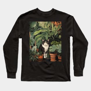 Purrfect Harmony: Cats and Plants Long Sleeve T-Shirt